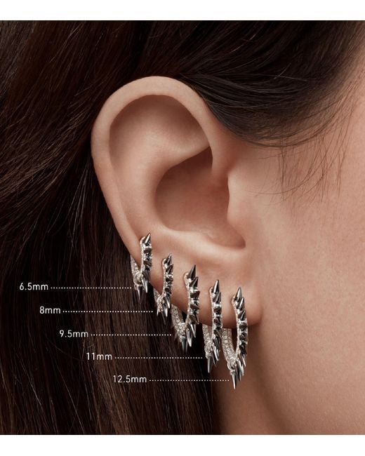 Maria Tash Metallic Moissanite Mohawk And Diamond Pavé Hoop Earring