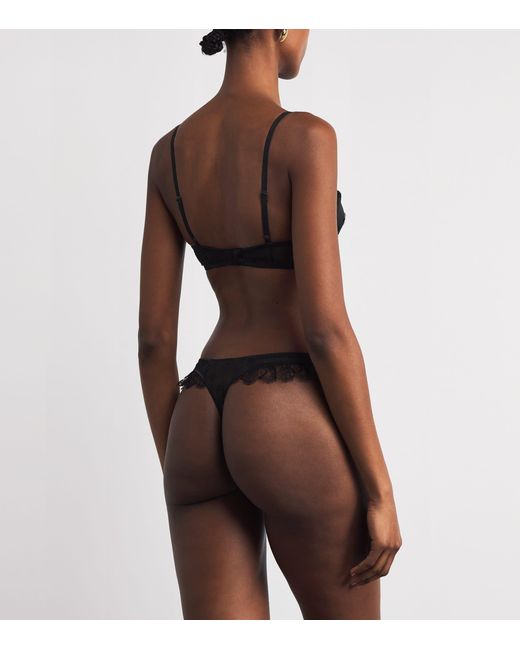 Kiki de Montparnasse Black Stretch-Silk Lace-Insert Bra