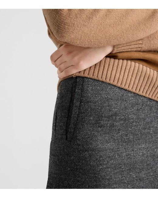 Prada Gray Rush Stitch Midi Skirt