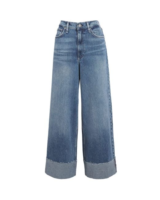 Rag & Bone Blue Sofie Ankle-Cuff Wide-Leg Jeans