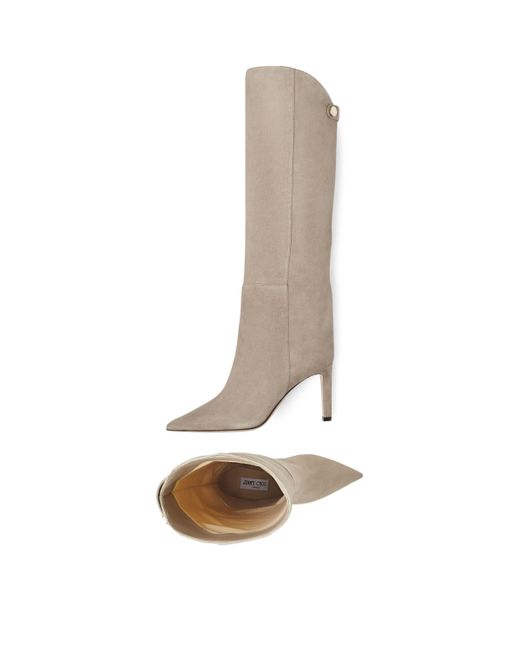 Jimmy Choo Brown Alizze 85 Suede Boots