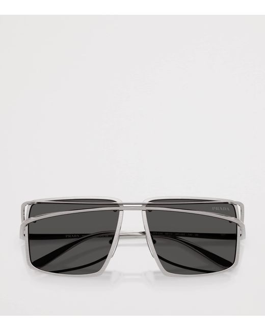 Prada Gray Metal Runway Sunglasses for men
