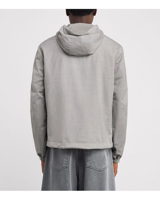 Paul & Shark Gray Cotton-Blend Storm System Reversible Windbreaker for men