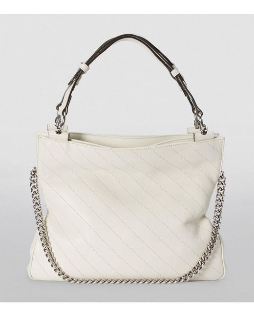 Gucci White Small Leather Blondie Tote Bag
