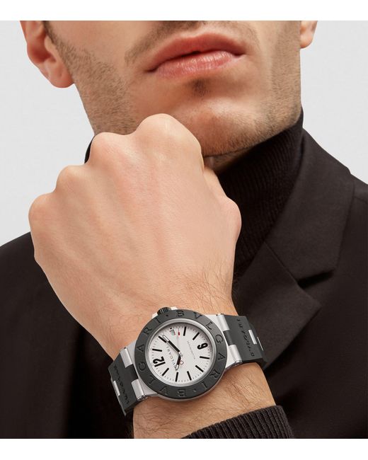BVLGARI Gray Aluminium Titanium Watch 40mm for men