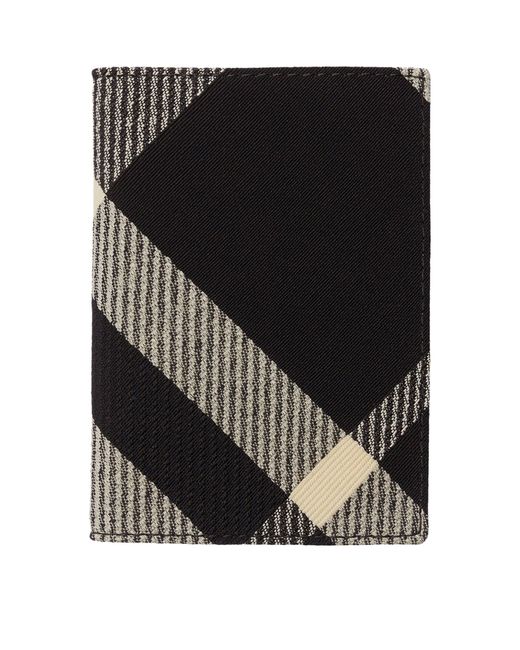 Burberry Black Check Bifold Card Holder for men