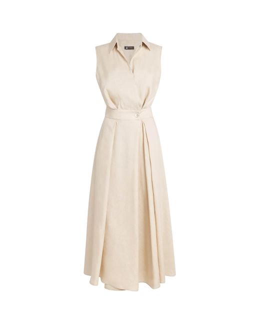Colombo Natural Linen-Silk Midi Dress