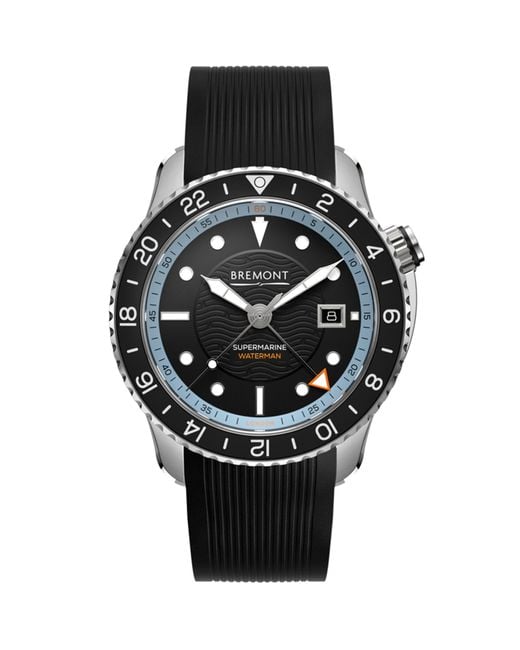 Bremont Black Stainless Steel Supermarine Waterman Apex Ii Watch 43mm for men