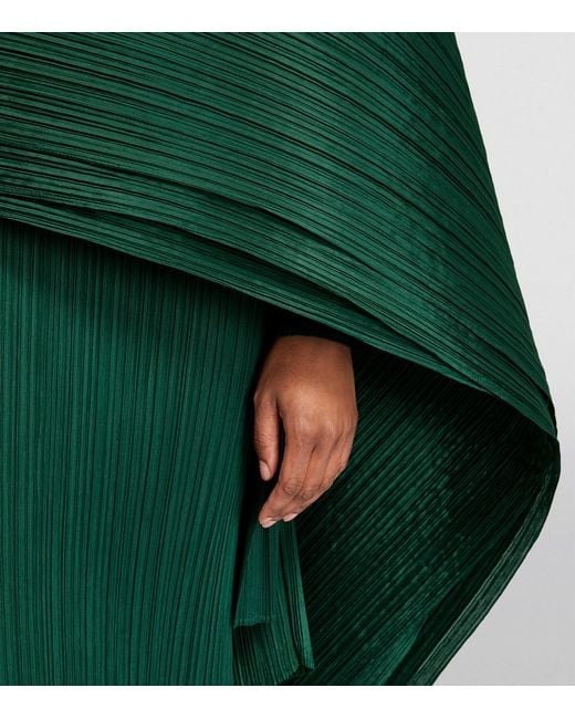 小物 PLEATS PLEASE Pleated processing stole Pleats Please Issey Miyake Basics Madame-T Stole in Green | Lyst