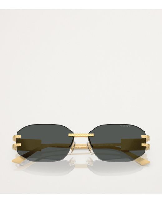 Versace Gray Metal Sunglasses