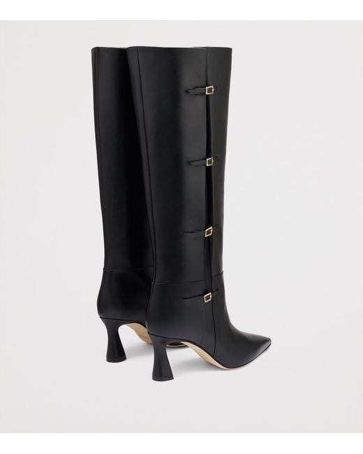 Malone Souliers Black Nappa Leather Nolan Knee-High Boots 70