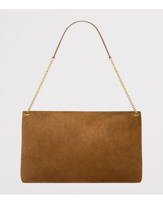Saint Laurent Brown Extra Large Cassandre Envelope Chain Wallet