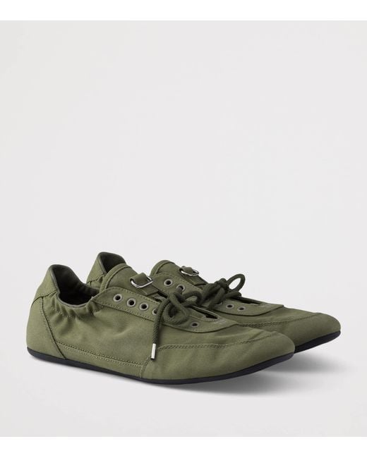 Prada Green Canvas Collapse Sneakers for men