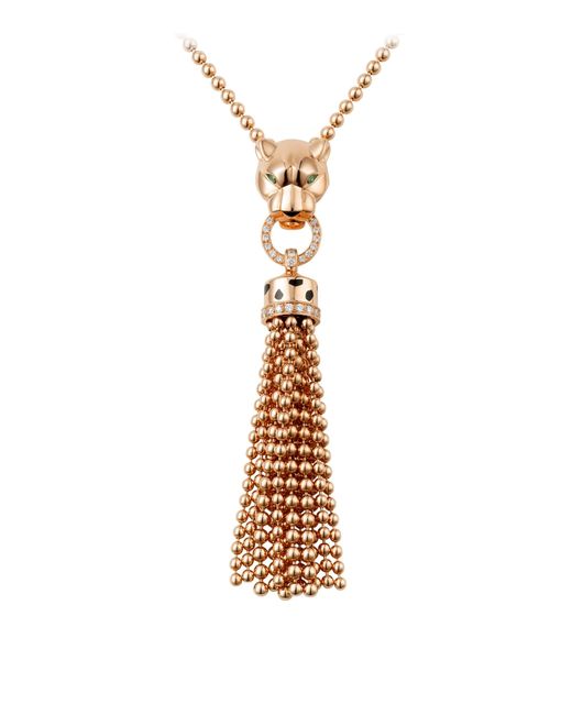 Cartier Metallic Diamond, Garnet And Onyx Panthère De Necklace