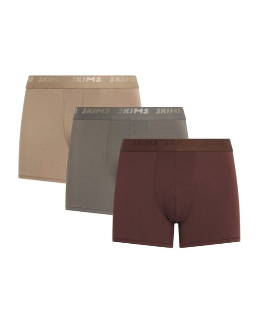 Skims Brown Stretch Boxer Briefs for men