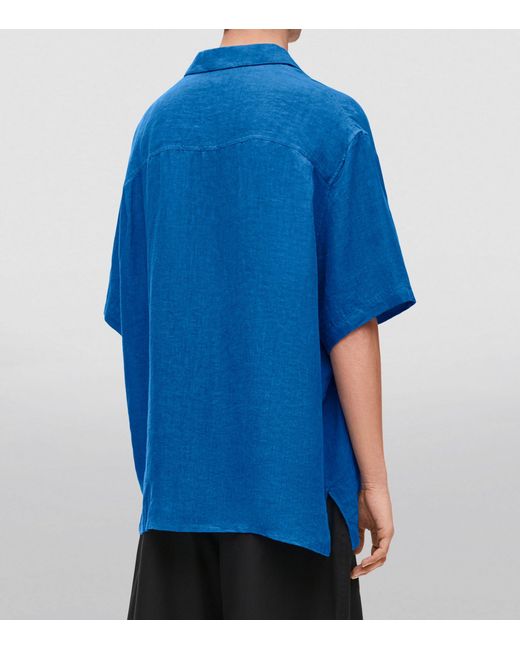 Loewe Blue X Paula's Ibiza Linen Logo Short-sleeve Shirt for men