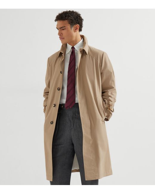 Brunello Cucinelli Natural Water-Resistant Trench Coat for men
