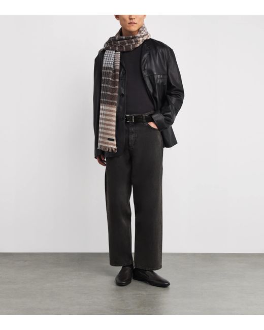 Emporio Armani Black Leather Buckle Belt for men