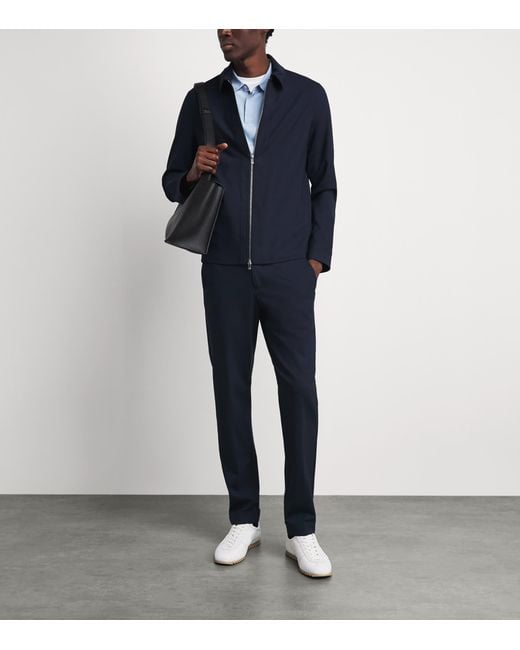 Marco Pescarolo Blue Virgin Wool-Blend Hybrid Jacket for men