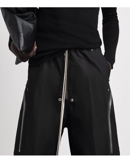 Rick Owens Black Stretch-Cotton Heizer Belas Cargo Trousers for men