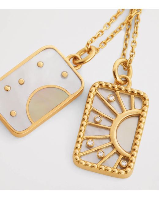 L'Atelier Nawbar Metallic Diamond And Pearl My Other Half Necklace