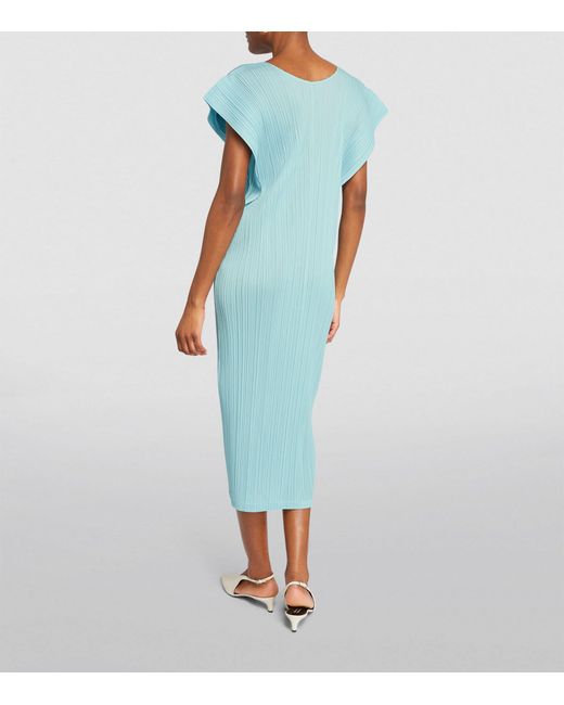 Pleats Please Issey Miyake Green Monthly Colors March Maxi Dress