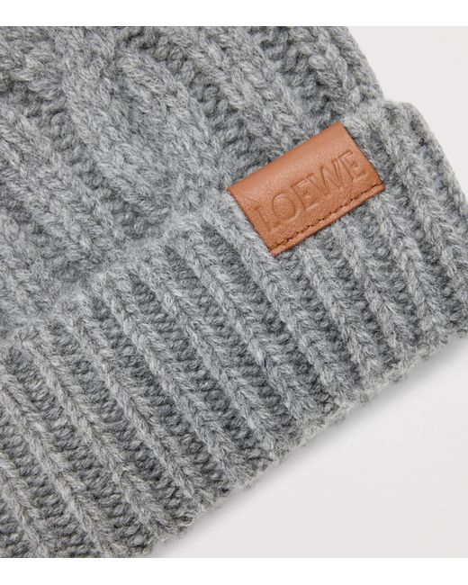 Loewe Gray Wool Beanie