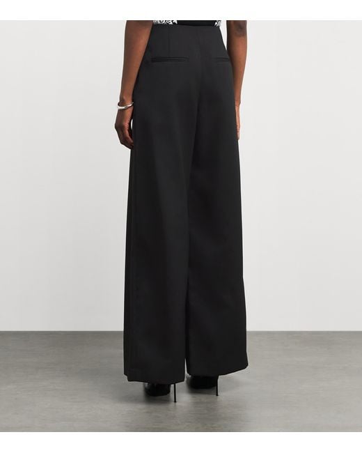 Claudie Pierlot Black Pleated Wide-Leg Trousers