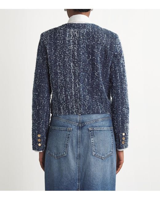 FRAME Blue Bouclé Denim Jacket