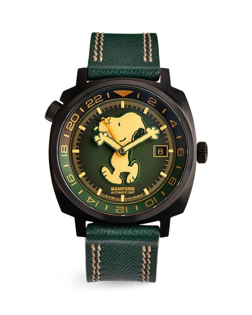 BAMFORD LONDON Green X Harrods X Snoopy 175 Anniversary Edition Stainess Steel Gmt Watch 40mm