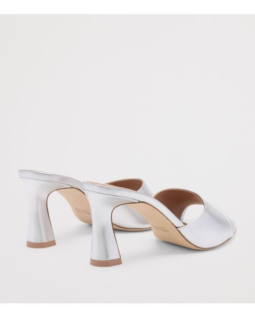 Malone Souliers White Metallic Leather Roxanne Mules 70