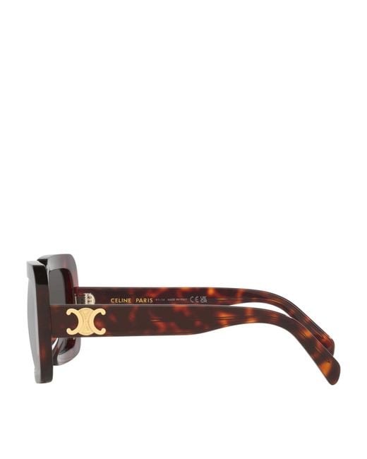Céline Brown Tortoiseshell Square Triomphe Sunglasses