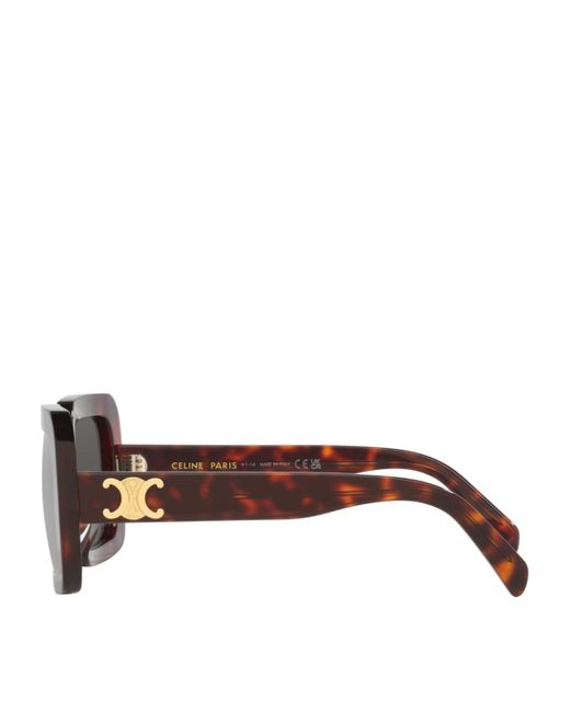 Céline Brown Tortoiseshell Square Triomphe Sunglasses