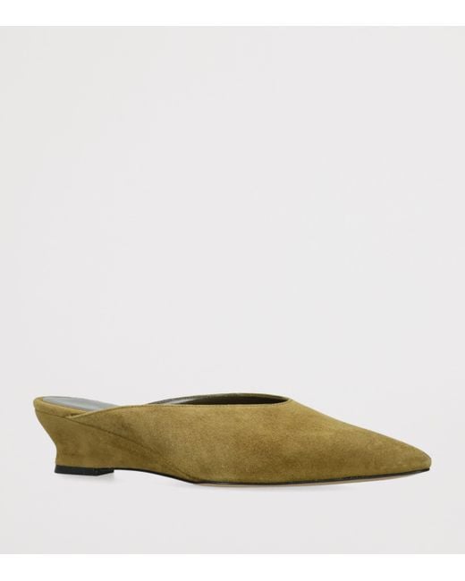 Le Monde Beryl Green Suede Micro Wedge Mules 40