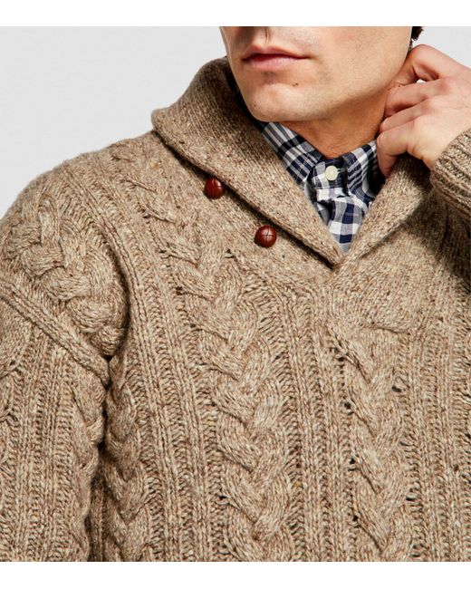 Polo Ralph Lauren Brown Cable Knit Sweater for men