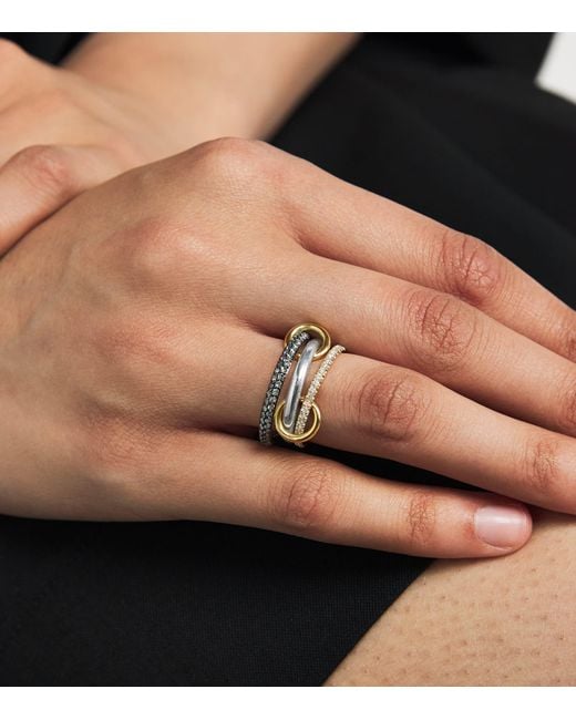 Spinelli Kilcollin Metallic Mixed And Diamond Scorpio Ring