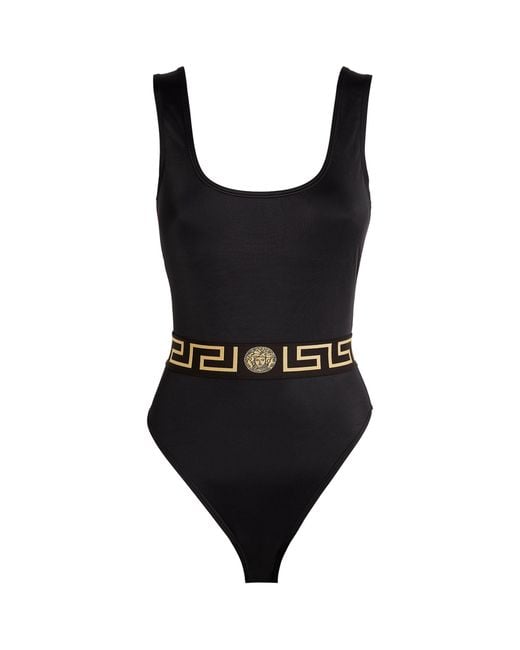 Versace Black Greca Swimsuit
