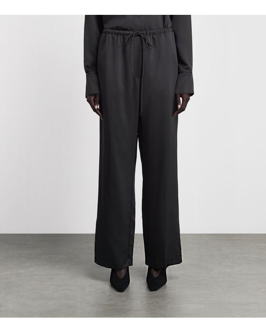Camilla & Marc Black Satin Drawstring Trousers