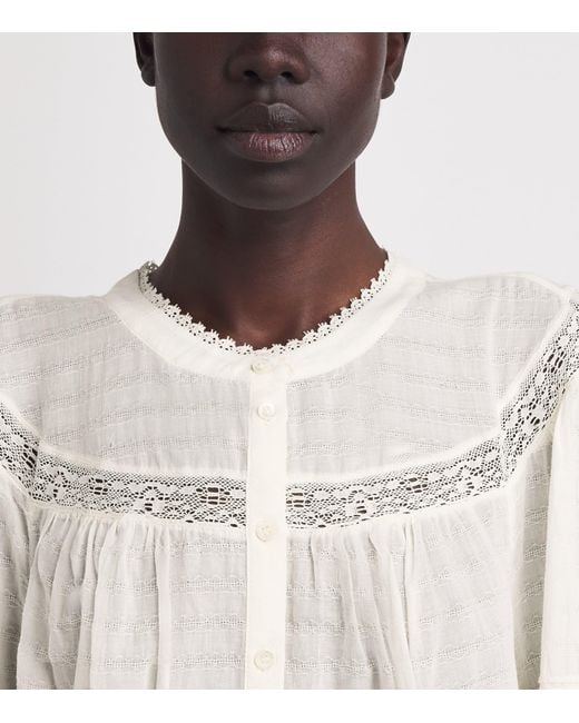 PAIGE White Cotton Embroidered Pasadena Blouse