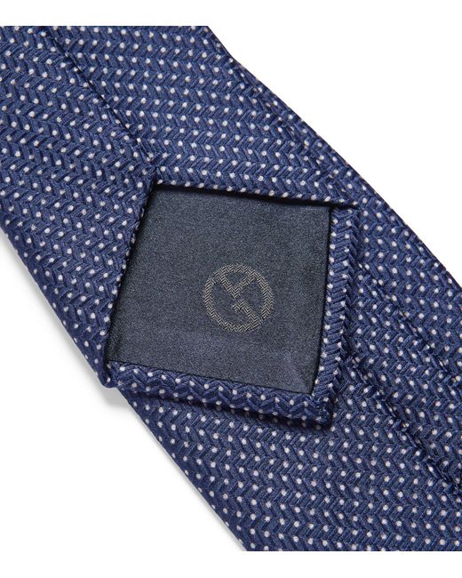 Giorgio Armani Blue Silk Polka-dot Tie for men