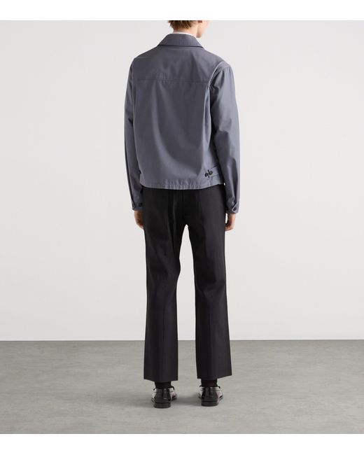 Prada Gray Technical Cotton Zip-Up Blouson Jacket for men