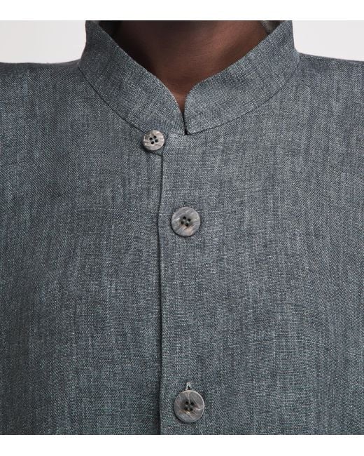 Eskandar Gray Linen Wide Longline Jacket