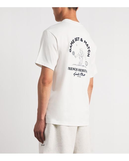 Lacoste White Ultra Dry Tennis Heritage Graphic T-Shirt for men
