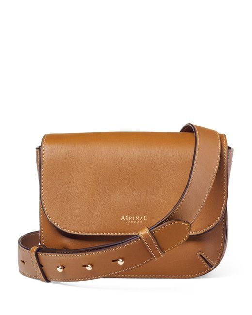 Aspinal Brown Leather Ella Cross-Body Bag