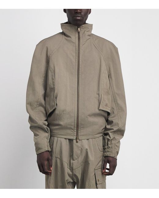 Vivienne Westwood Gray High-Neck Harrington Jacket for men