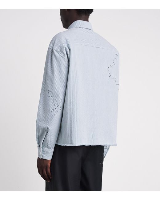 DOMREBEL Blue Stripe Indie Denim Overshirt for men
