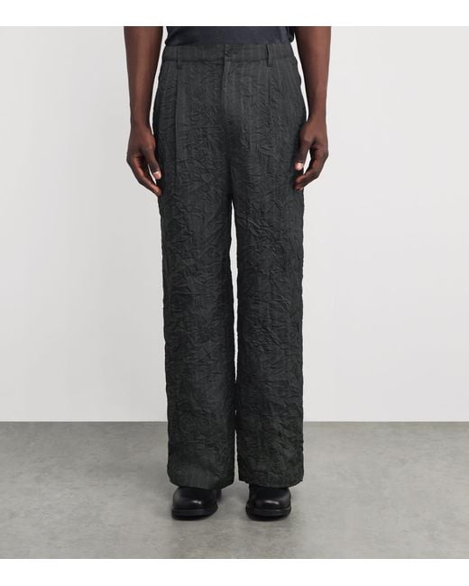 Jonathan Simkhai Gray Crinkle-Effect Franco Trousers for men