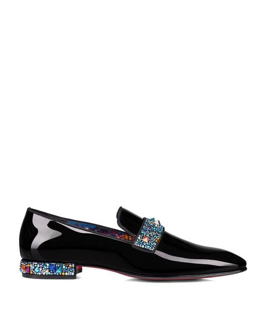 Christian Louboutin Black X Marvel Infinity Rocks Leather Loafers for men