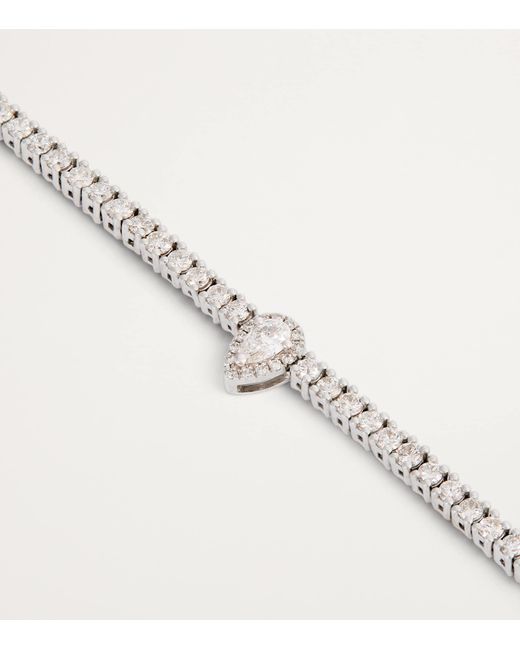 PERSÉE Metallic And Diamond Pear Tennis Necklace