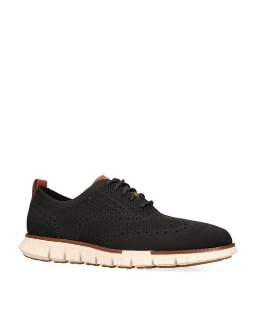 Cole Haan Black Zerøgrand Stitchlite Oxford Shoes for men